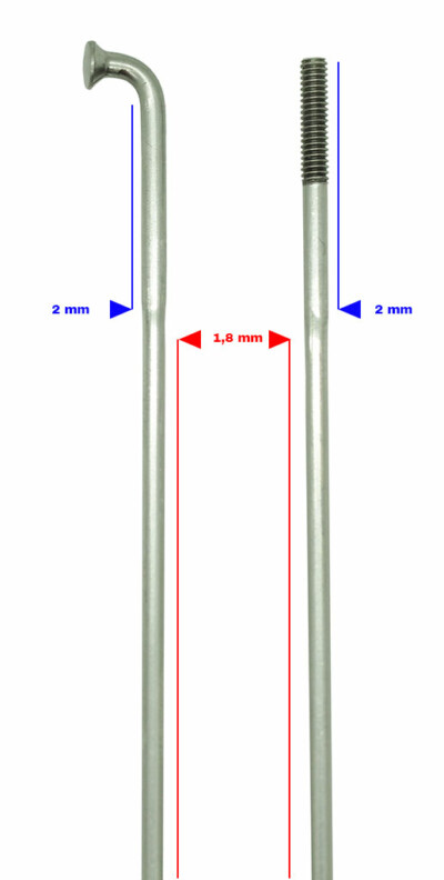 Speiche DT Comp. 2/1.8 mm Inox silber 261 mm